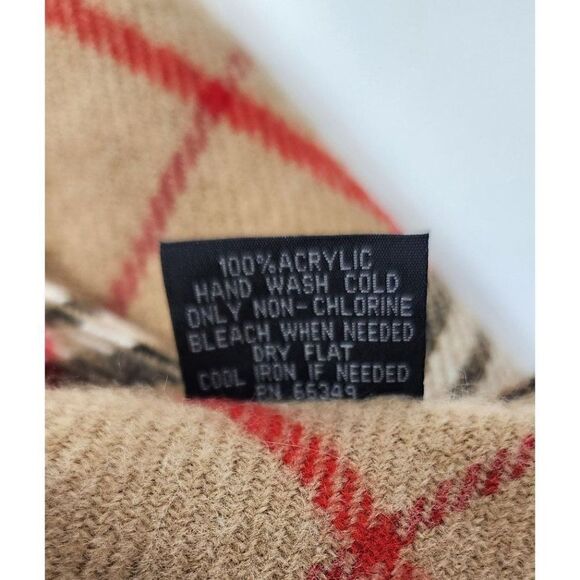 V.Fraas Acrylic Poncho Style Plaid Outerwear, One Size - Picture 4 of 7